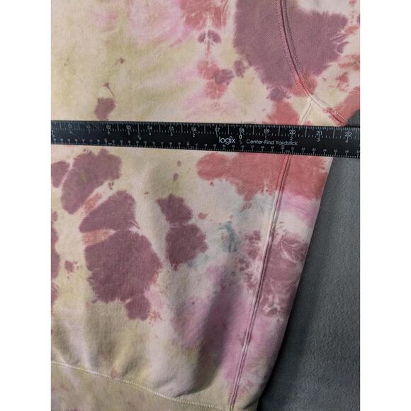 Nike Mens Small Tie Dye Hoodie Pink Yellow Swoosh Pullover Streetwear Preppy - Picture 6 of 8